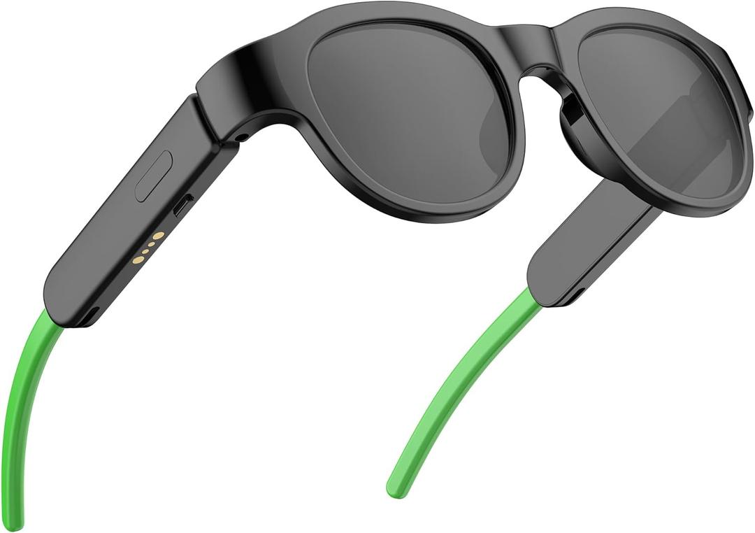 HYYOYEE Kids Smart Glasses with LED Lights, Bluetooth 5.4 Open-Ear Audio, Touch Control, Magnetic Charging, Ages 3-12 (Color Blocking)