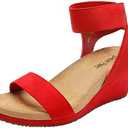 DREAM PAIRS womens Ankle Strap Platform Wedge Sandal Size 6.5