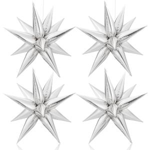 KatchOn Large Silver Star Balloons - 50 Pieces | Star Balloon with Shine for Happy New Years Decorations 2026 | Silver Foil Balloons for Christmas Party Decorations | New Years Eve Party Supplies 2026