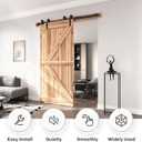 EaseLife 5FT Bypass Double Sliding Barn Door Hardware Kit, Single Track, Slide Smoothly Quietly, Easy Install (5FT Track Kit for Double 35" Wide Door)