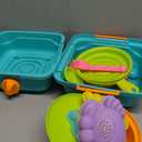 Yrkidstoi Beach Sand Toys for Toddlers, Seaside Sand Cooking Play Set, Kids Sandbox Toys with Sand Molds and Shovels, Mesh Bag, Baby Boys Girls Outdoor Toys Travel Beach Essentials