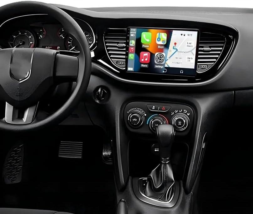 4+64G Android13 Car Stereo Radio for Dodge Dart 2012-2016 9 Inch Android Touch Screen with Carplay & Android Auto Built-in Bluetooth GPS WiFi DSP FM Mic Backup Camera