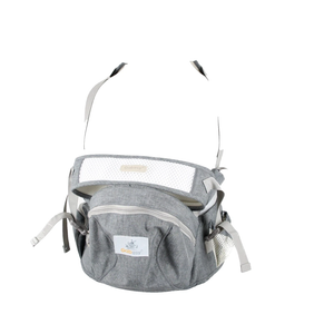 Gabesy Gray Cream Waist Seat With Storage Space Baby Carrier
