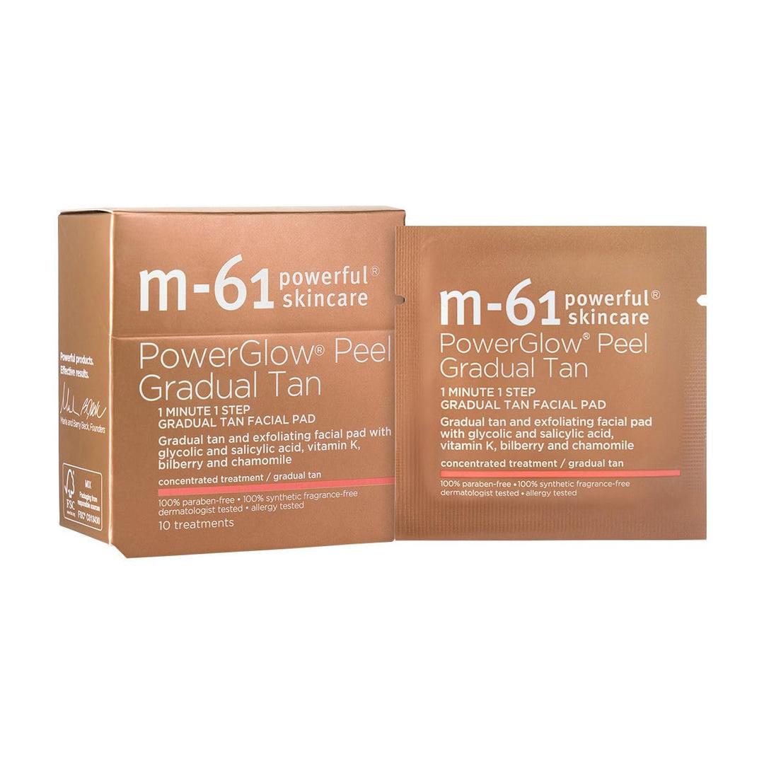 m-61 PowerGlow Peel Gradual Tan | Exfoliating Facial Peel, Build A Streak-Free Radiant Glow