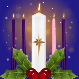 MTLEE Advent Christmas Candle Set Include 1 Pcs Christ Bright Morning Star Candle and 4 Pcs Advent Taper Candles Religious Baptism Candles for Advent Catholic Church Devotional Celebration Xmas Gift