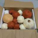 12 PCS Fall Pumpkin Decor, Felt Fabric Artificial Faux Fake Pumpkins for Home and Table Centerpiece, Autumn Harvest and Thanksgiving Decorations