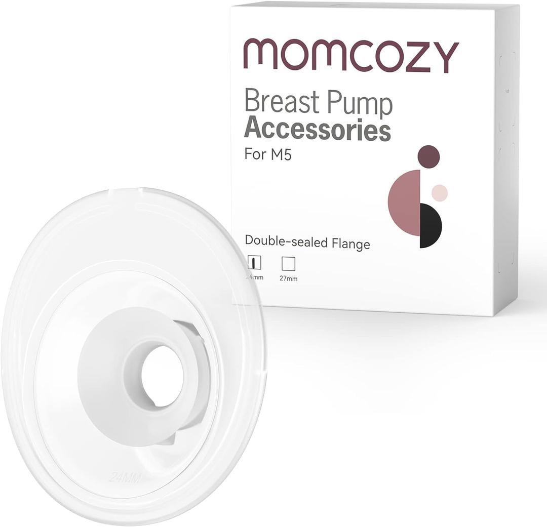 Momcozy Double-Sealed Flange 24mm Compatible with Momcozy M5 Breast Pump. Original M5 Breast Pump Replacement Accessories, 1PC (24mm)