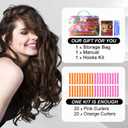 40pcs Heatless Spiral Hair Curlers for Long Hair - Heatless Curls Overnight 22inch Magic Hair Rollers No Heat Curlers for Women Kids