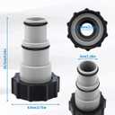 2 Pack Pool Hose Adapter A with Collar for Intex, Converts 1.5 to 1.25 Inch Hoses for Threaded Connection Pumps (2, 2 * 4.28)
