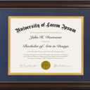 Americanflat 11x14 Diploma Frame - Use as 8.5x11 Certificate Frame or Display 11x14 Photo Without Mat - Legacy Collection - Beaded Mahogany Vintage Frames - Shatter-Resistant Glass - Blue and Gold Mat