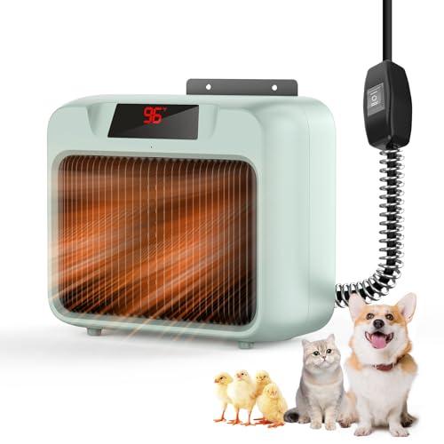 Dog House Heater for Outdoor & Indoor Use - 600W/300W Safe & Efficient Heating for Pet Houses, Chicken Coops, Rabbit Hutches - Wall-Mounted Design with Overheat Protection & Anti-Chew Cord (grey)
