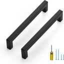 Ravinte 5 Pack Square Cabinet Pulls 6-1/4 Inch Black Kitchen Cabinet Handles Matte Black Kitchen Hardware for Drawer Pulls Drawer Handles Come with Screwdriver