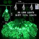 JMEXSUSS Halloween String Lights,15.2ft 30 LEDs Skeleton Hand String Lights Battery Operated, Halloween Lights Indoor & Outdoor for Cosplay Party Decor Home(Green)