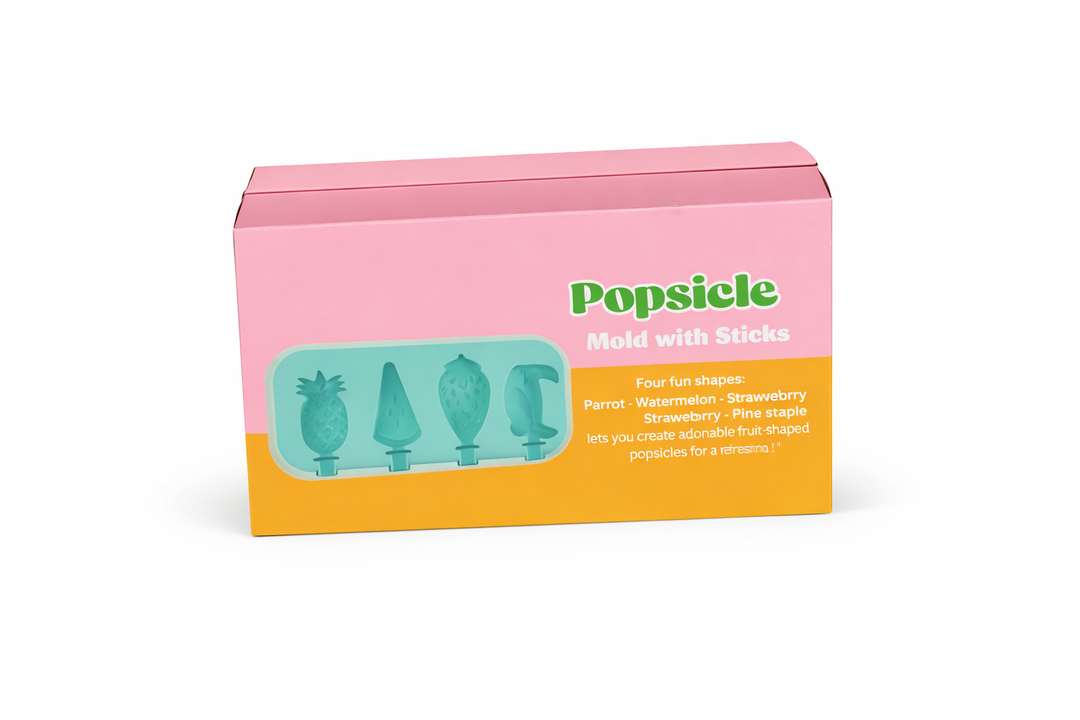 Kids Popsicle Molds, 10-Cavity Food-Grade Silicone Ice Pop Cream Molds, with Reusable Sticks, Non-Stick Flat Design, Easy Release, Stackable for Space Saving,  Pack of 3