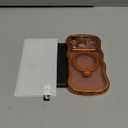 3 in 1 for iPhone 17 Pro Case with 360 Spin Magnetic Stand, 1X DIY Glitter Cardstock +1X Screen Protector, [Fit for Magsafe]Cute Wavy Trendy Glossy Clear Phone Cover for Women Girls 6.3Inch, Orange