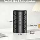 Power Strip Tower Surge Protector, TenTrend 16 Outlets and 5 USB Ports (2 USB-C), 2000 Joules Charging Station, 6FT Flat Plug Extension Cord for Home Office Dorm Room Essentials, Black