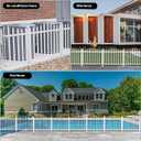 Bynbbur 2 Panels White Picket Fence 42" W x 36" H Outdoor Garden Fence 3FT Vinyl Picket Fences, PVC Decorative Fences for Patio Yard Pool Dog Fencing (20 Pickets, Curved)
