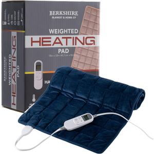 Berkshire Blanket Weighted Heating Pad - 18"x33" Electric Heat Wrap with 10 Heat Settings & Auto Shut Off - Soothing Heat Wrap for Back, Neck, Shoulders, Legs, Abdomen - Machine Washable & Portable