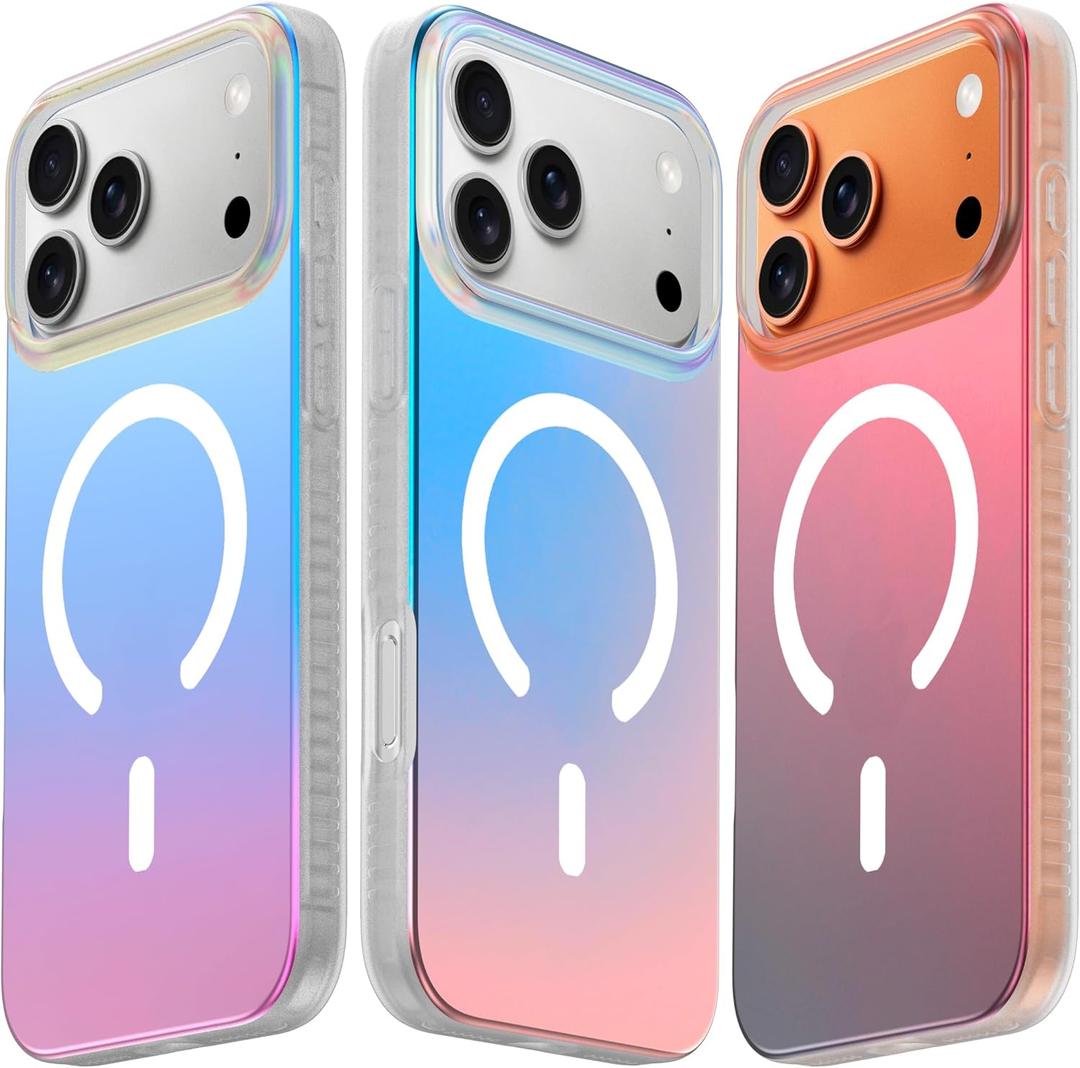 LONLI Hue for iPhone 17 Pro Case  Dynamic PrismGlow Color-Shift Iridescent Phone Cover, Slim Shock-Absorbing, Compatible with MagSafe & Magnetic Wireless Charging