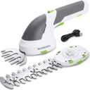 WORKPRO Cordless Grass Shear & Shrubbery Trimmer - 2 in 1 Handheld Hedge Trimmer 7.2V Electric Grass Trimmer Hedge Shears/Grass Cutter Rechargeable Lithium-Ion Battery and Type-C Cable Included (White)