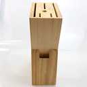 Wooden Knife Block Countertop Knife Holder Knife Organizer with Scissors-Slot for Kitchen