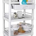 Mobile Medical Trolley Cart Portable 3-Tier Professional Cart 220 Lbs Load Utility Carts for Ultrasound Scanner Esthetician Carts with Drawer Lockable Rolling Wheels for Hospital Dental Clinic Home