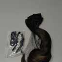 Clip in Hair Extensions, 6 PCS Natural & Soft Hair & Blends Well Hair Extensions, Dark Brown Long Wavy Hairpieces(24inch, 6pcs, Black with Brown Highlights)