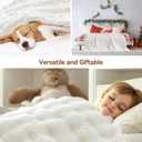 Fluffy Faux Fur Throw Blanket for Couch, Ultra Soft Plush Bubble Blanket - Perfect Christmas Birthday Gifts for Women Mom, Luxury Fuzzy Blanket for Sofa Bedroom,Machine Washable,50"x60",White