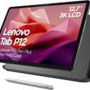 Lenovo Tab P12-2024 - Expansive Touchscreen Tablet - 12.7" 3K Display - 13MP Camera - 8GB Memory - 128GB UFS Storage - Android 13 - Dolby Atmos - Quad JBL Speakers - Pen and Folio Case Included