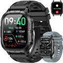 Smart Watch for Men Fitness Tracker: Waterproof Military Digital Mens Watches Running Make Answer Call Smartwatch Android Phone iPhone Samsung Compatible Sleep SpO2 Heart Rate Monitor Step Pedometer (Black)