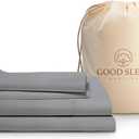 Good Sleep Bedding 800 TC Light Gray Full Size Bed Sheets Set 4 Pc, 100% Pure Cotton, High Thread Count, Luxury Hotel Style, 16 inch Deep Pocket
