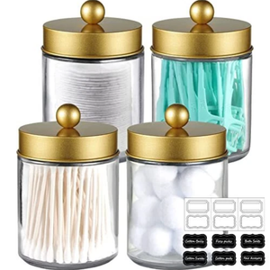 1 Pack Apothecary Jars Bathroom Vanity Storage Organizer Set 