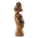 Tapeera Owl Decor - Owl Gifts for Women and Owl Lovers - Decorative Owl Figurines - Wood Owl Statue Figure - Cute Owl Decorations for Home Kitchen Bathroom Bedroom - Owl Sculpture - Mini Owl Ornament