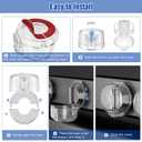 Stove Knob Safety Covers for Child (5 + 1 Pack), Upgraded Universal Size Press Gas Stove Knob Covers with Adhesive, Heat-Resistant Childproof Oven Locks for Kids and Pets (Clear)