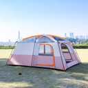 KTT Extra Large Tent 10-12-14 Person(Style-B),Family Cabin Tents,2 Rooms,3 Doors and 3 Windows with Mesh,Straight Wall,Waterproof,Double Layer,Big Tent for Outdoor,Picnic,Camping,Family Gathering