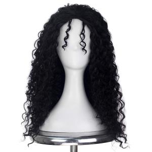 Miss U Hair Women Classic Long Afro Curly Witch Cosplay Costume Wig Punk Lolita Wig (Black) 50cm/19.7"