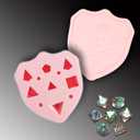 DND Dice Mold for Resin Casting, Sharp Edge Silicone Molds with Dice Making Kit, Personalized Silicone DND Molds for DIY Crafting of 7 Standard Polyhedra - Pink