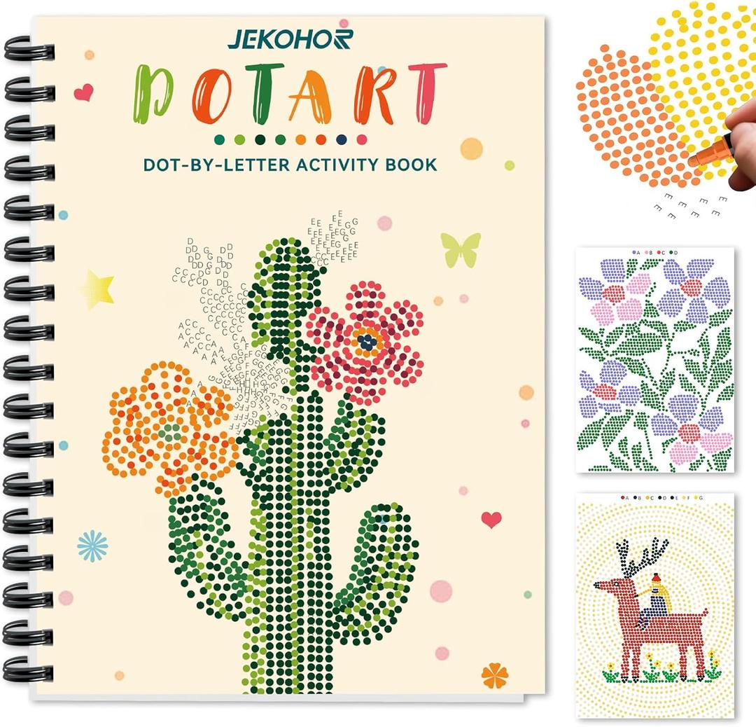 Dot Art for Adults-Coloring Book with 30 Patterns for Relaxation and Stress Relief- Dot-by-Letter-Art Meditations,Adult Coloring Books,Activity Book for Adults,Womens,Teens(Not Including Marker)