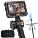 Acoath Two-Way Articulating Borescope, Endoscope Camera with Light, Dual-Lens 1080P Industrial Inspection Camera, 4.3" IPS Screen, 32GB Card, IP67 Waterproof Sewer Tools - 5FT