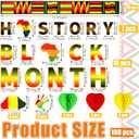 Eersida 108 Pcs Black History Month Bulletin Board Decoration Set Black History Honeycomb Bulletin Board for Classroom School Chalkboard Wall Decor