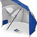 Sport-Brella Premiere UPF 50+ Protection Umbrella Shelter with Patented Side Panels and Tilt Mechanism, Heavy-Duty 1.25 Inch Center Pole, Auger Anchor for Sand and Grass