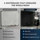 ELUNEX Floating Magnetic Tempered Glass Blackboard, 48x36in, Obsidian Black | Versatile 4 x 3 ft Floating Glass Blackboard for Offices, Classrooms and Studios