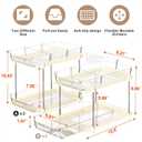 Delamu 2-Tier Multi-Purpose Bathroom Under Sink Organizers and Storage, Stackable Kitchen Pantry Organization, Pull Out Medicine Cabinet Organizer with Movable Dividers, Beige, 4 Pack
