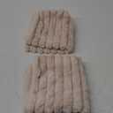 NiNi ALL Faux Fur Plush Throw Pillow Covers Beige 18x18 Inch Set of 2 Decorative Soft Plush Striped Couch Pillow Cover for Sofa Cushion Cases for Couch Bed Home Decor