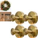 4Pcs New Model No-Drill Suction Cup Hooks for Door Wreaths, Wreath Hangers for Front Door, Suction Cup Hooks for Shower, Removable, Waterproof & Rustproof (Gold)
