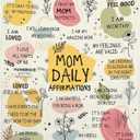 New Mom Gifts Blanket - Mama Daily Affirmations Throw 50x60'', Postpartum Self Care Inspirational Gift for Mommy to Be, Birthday Christmas Blanket for Mom