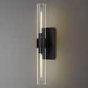 Bathroom Black Vanity Vertical Linear Light - 2-Light Tube Wall Sconces, 24" Vertical Vanity Wall Lighting, E26 Bulb Included (1 Pack)