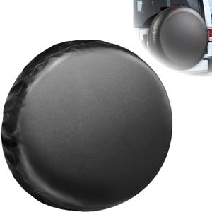 Spare Tire Cover, Waterproof PVC Thickening Leather Tire Wheel Covers, Tough Tire Wheel Protector, Universal Fit for Jeep, Trailer, RV, SUV, Truck, (Fits Entire Tire Diameters 25.6-27.2 Inch)