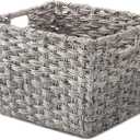 Wicker Basket, Set of 4 Hand-Woven Wicker Storage Basket, Foldable 10.5 inch Cube Storage Bins