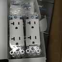 BESTTEN 50 Pack Decorator Receptacle Outlet, 20 Amp Electical Outlet with Wallplate, Non-Tamper-Resistant, Residential & Commercial Use, 20A/125V/2500W, UL Listed, White